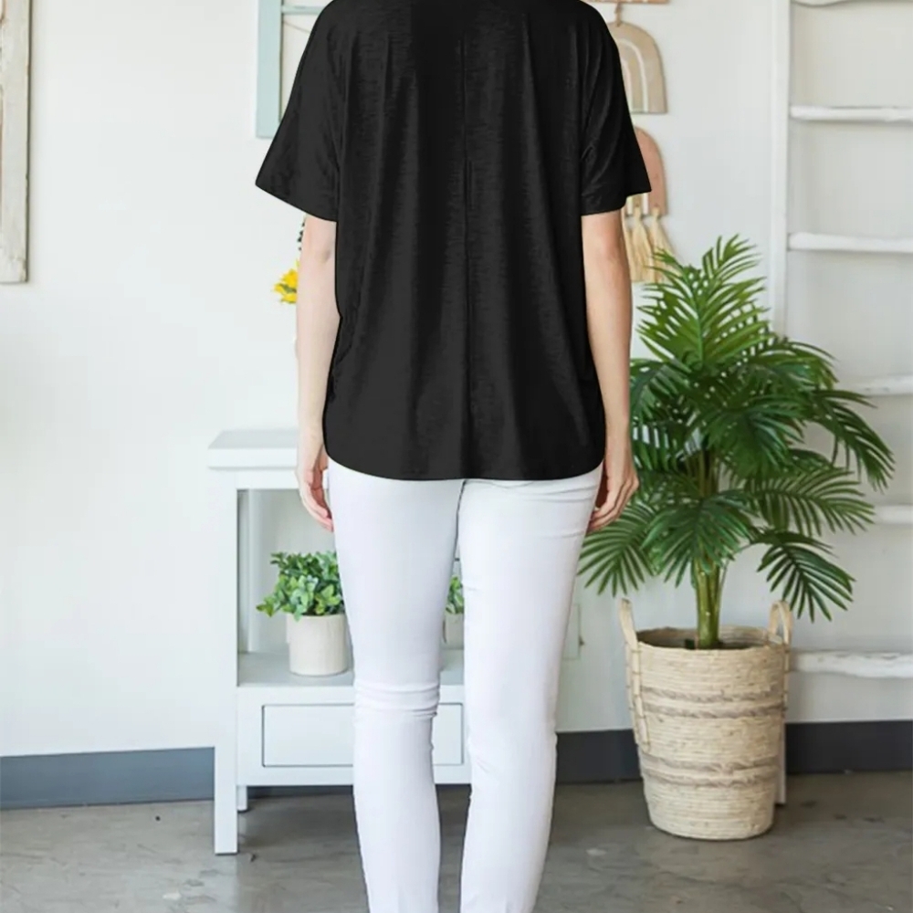 Heimish Full Size V-Neck Short Sleeve T-Shirt - Picture 5 of 5